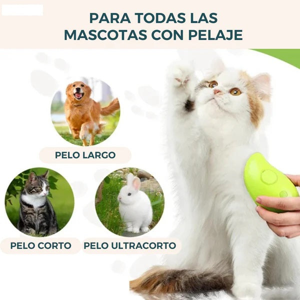 🐾✨¡Cepillo de Vapor para Mascotas!🐶🐱 Elimina el pelo suelto y cuida su pelaje 💨🐶Envio Gratis🚀🚀