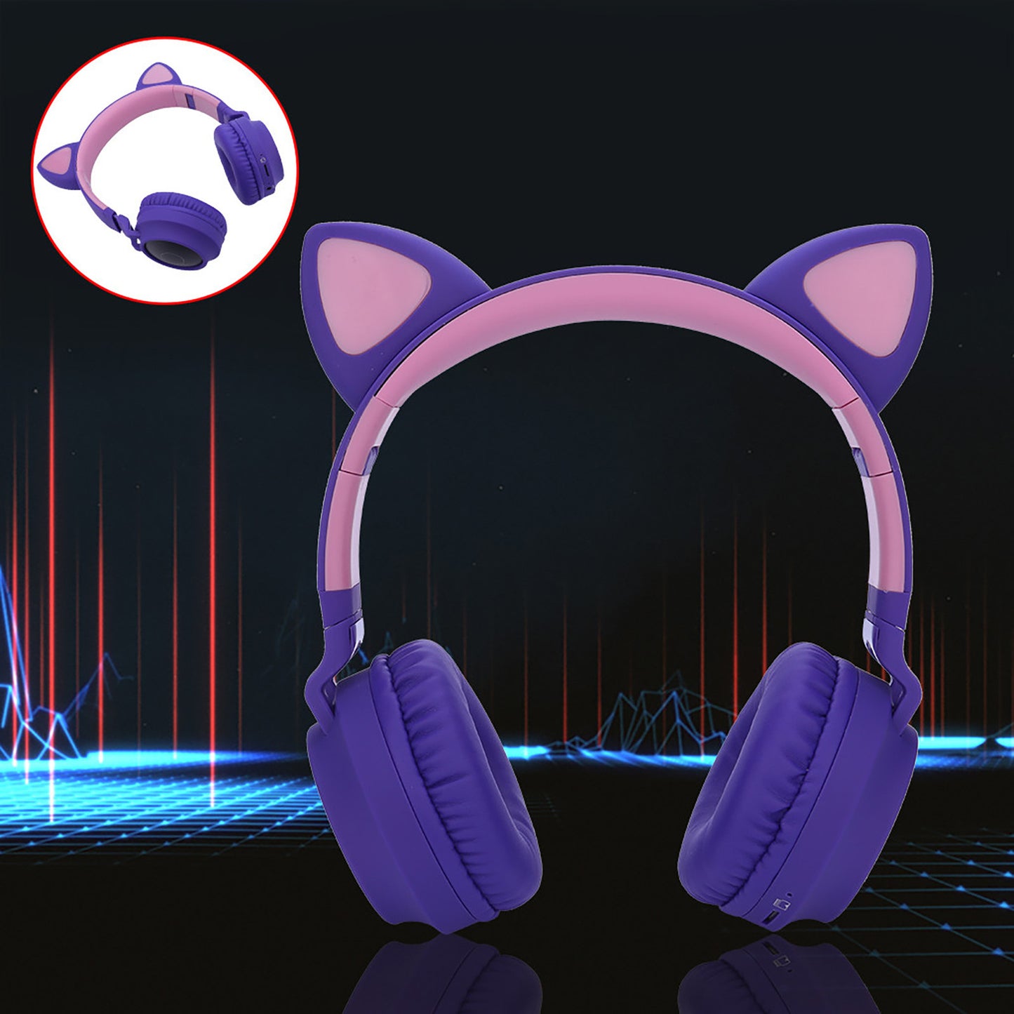 🎧🐱 Auriculares BT028C Cute Cat Ear Bluetooth 5.0 – ¡Calidad de Sonido y Estilo! 🎶✨