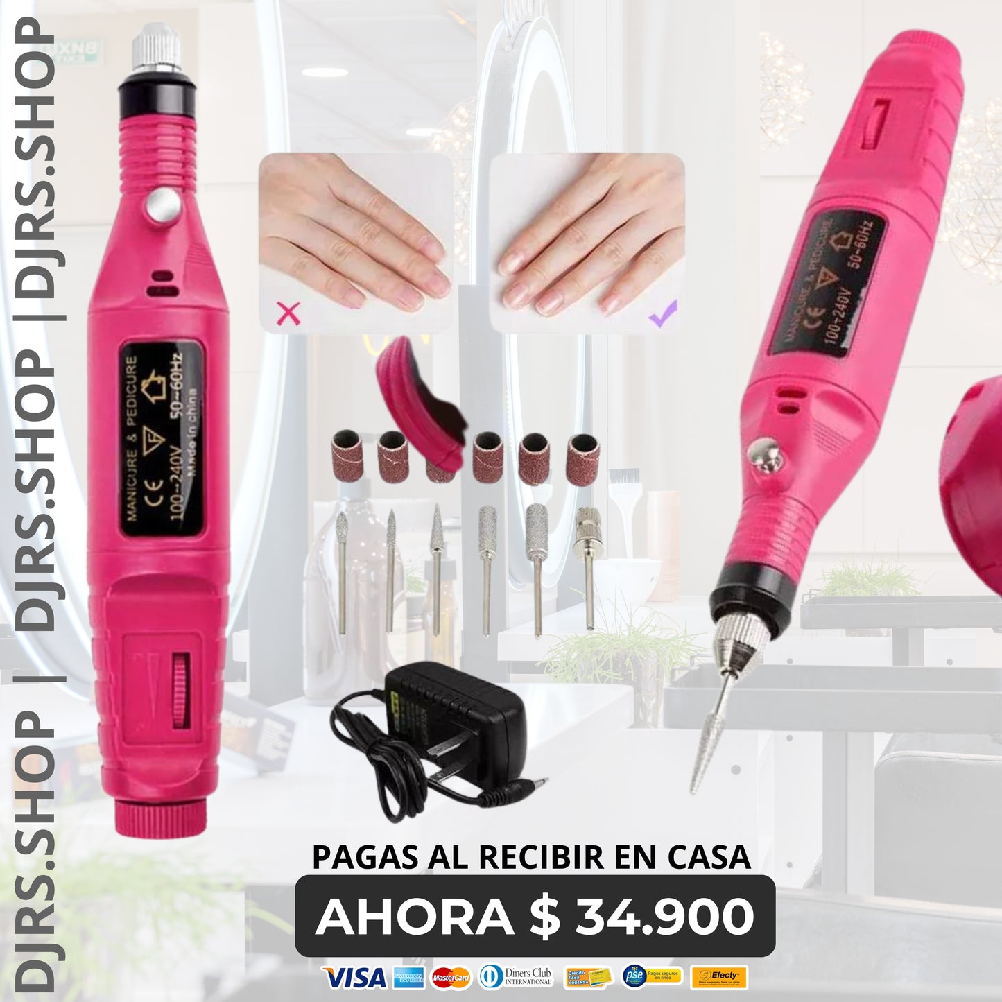 💎 Mini Lijadora Eléctrica Profesional - Versátil y Precisa para Manicura, Pulido y Más ✨"