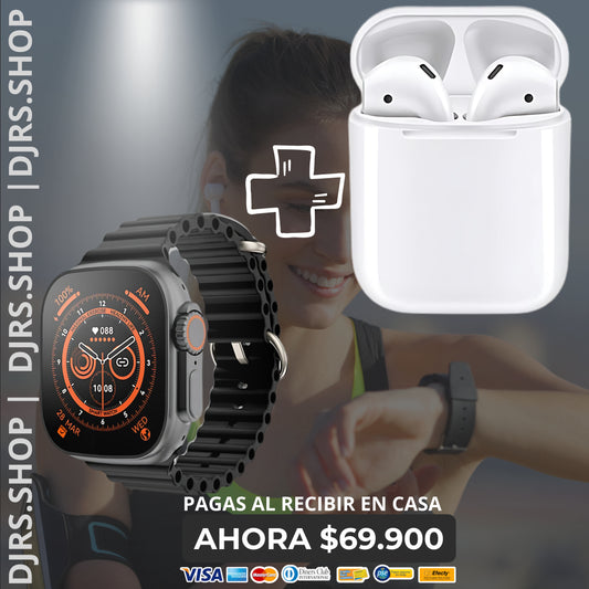 🥰🥰OFERTA DE LA SEMANA🥰🥰✨ Combo Smart Watch T800 + Audífonos i12 🎧 ¡Tecnología y estilo en un solo paquete!