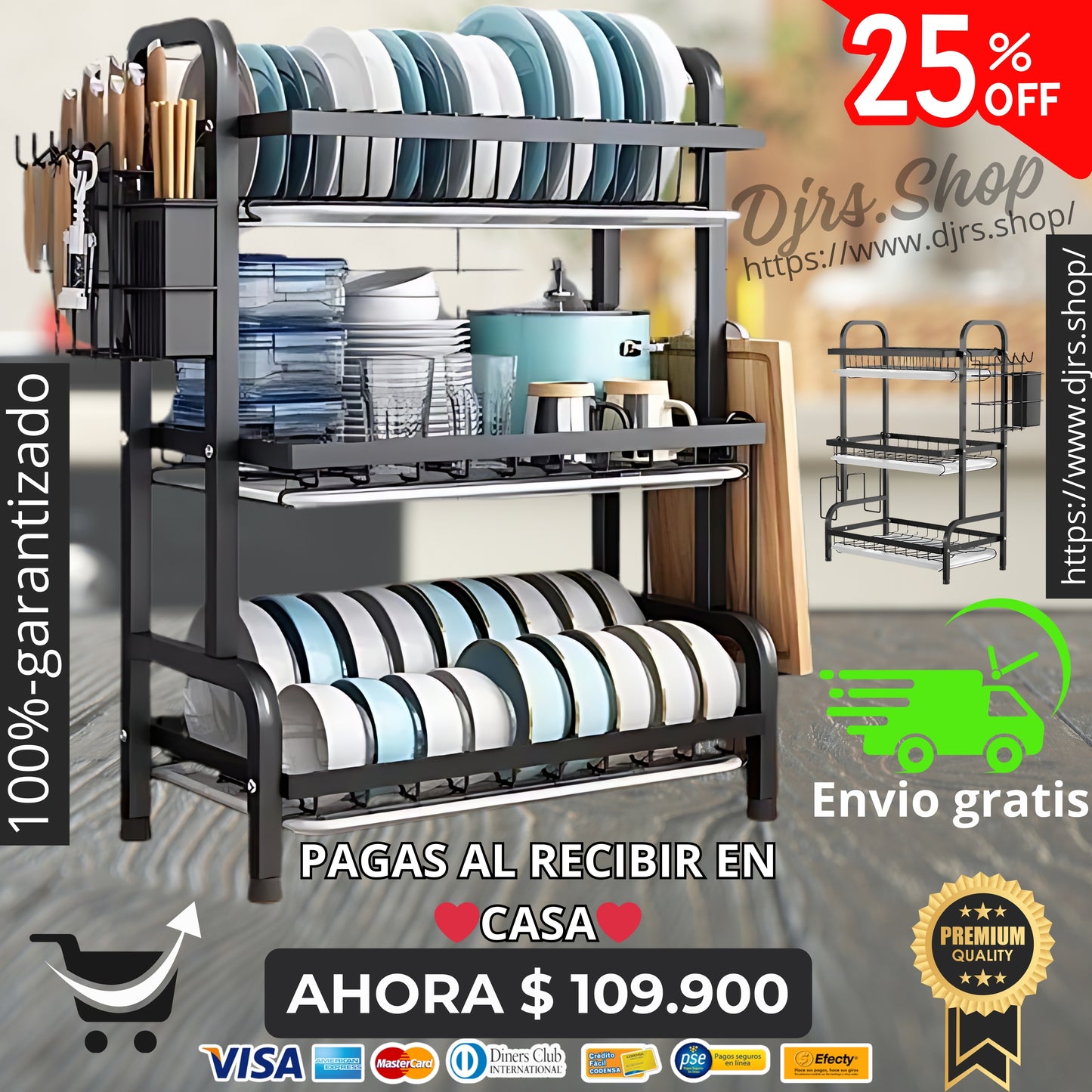 ✨ Escurridor de Platos Inoxidable 3 Niveles | Organiza tu Cocina con Estilo-con Envío Gratis!