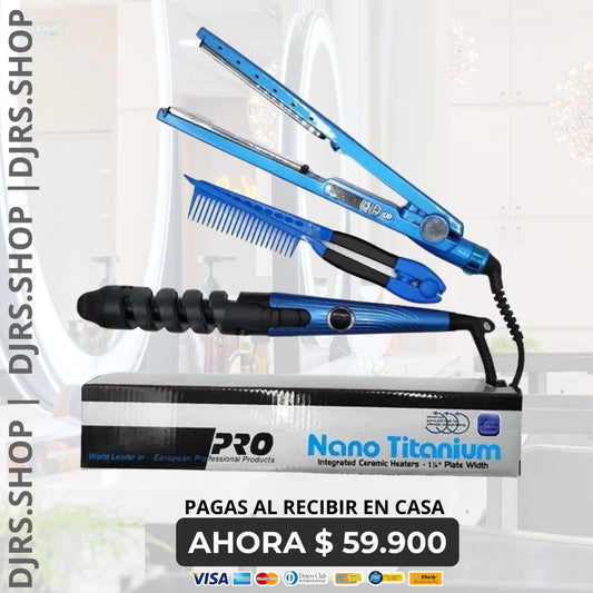 🔥✨ Combo Nano Titanium: La Mejor Tecnología para tu Cabello 💇‍♀️💙